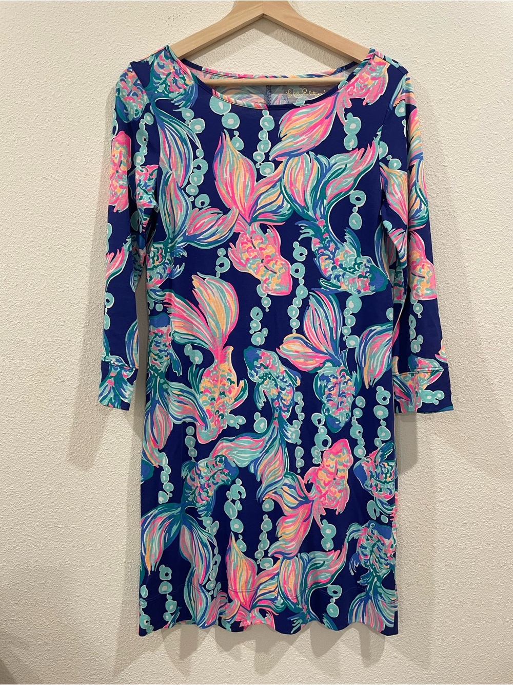 Lily Pulitzer Marlowe Dress Going Coastal Print Pink Navy Shift Dress Vacation S